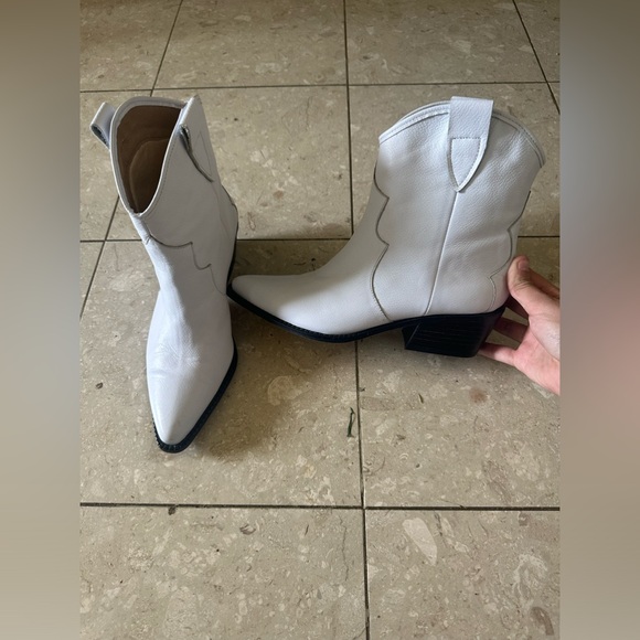 Stivali sharp white leather cowboy boots size 38 - Picture 6 of 9